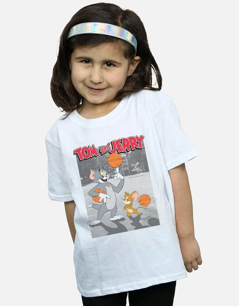 Tom And Jerry Girls Basketball Buddies Cotton T-Shirt