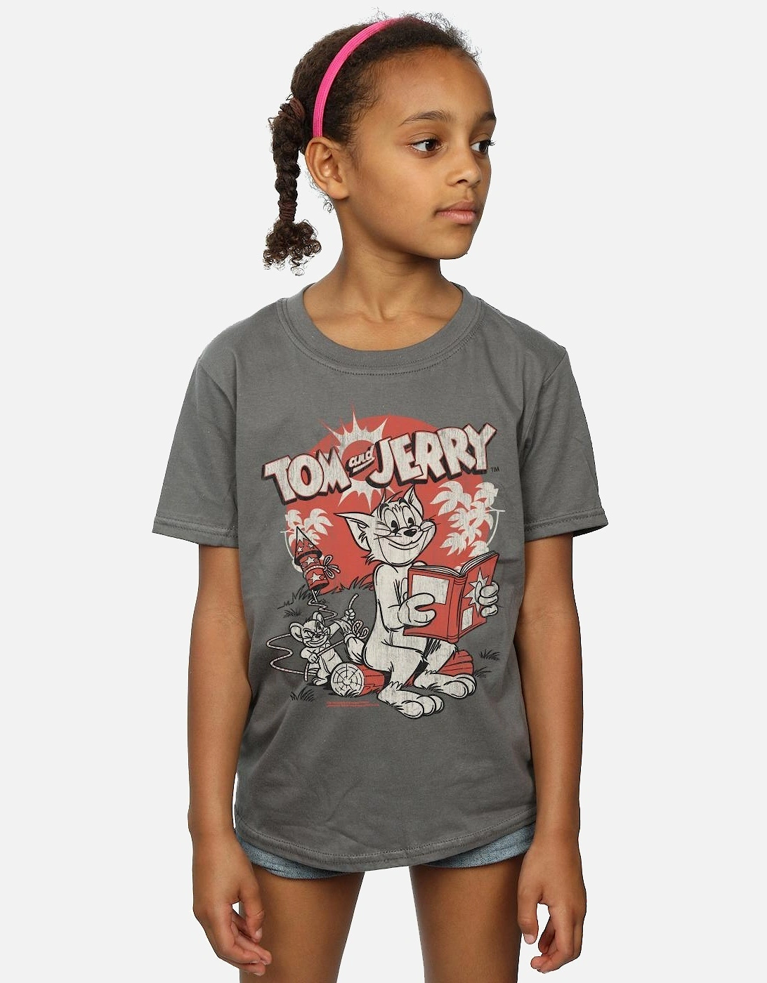 Tom And Jerry Girls Rocket Prank Cotton T-Shirt