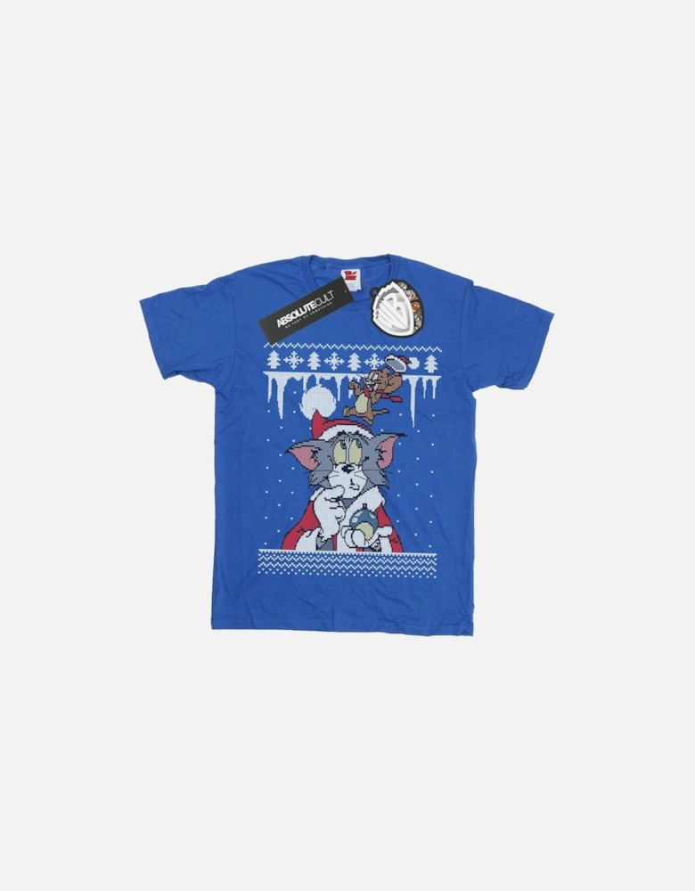 Tom And Jerry Boys Christmas Fair Isle T-Shirt