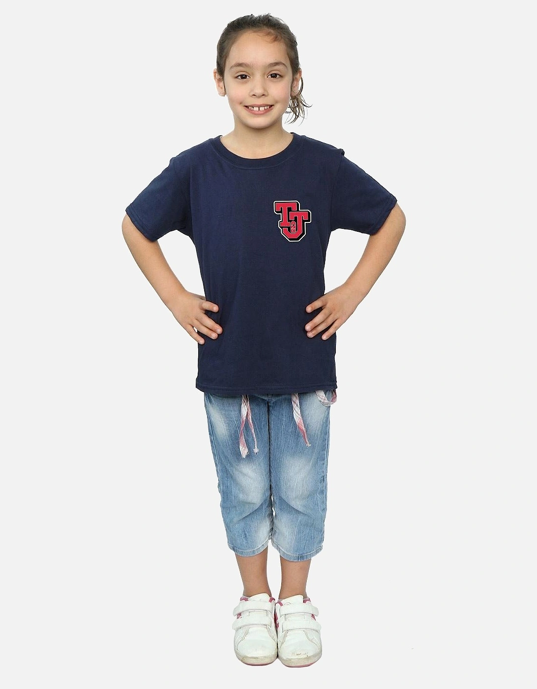 Tom And Jerry Girls Collegiate Logo Cotton T-Shirt