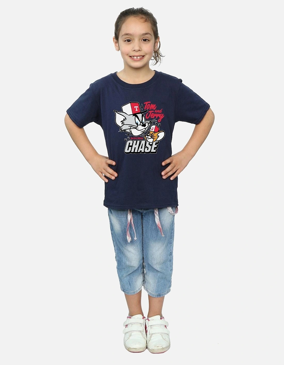 Tom And Jerry Girls Cat & Mouse Chase Cotton T-Shirt