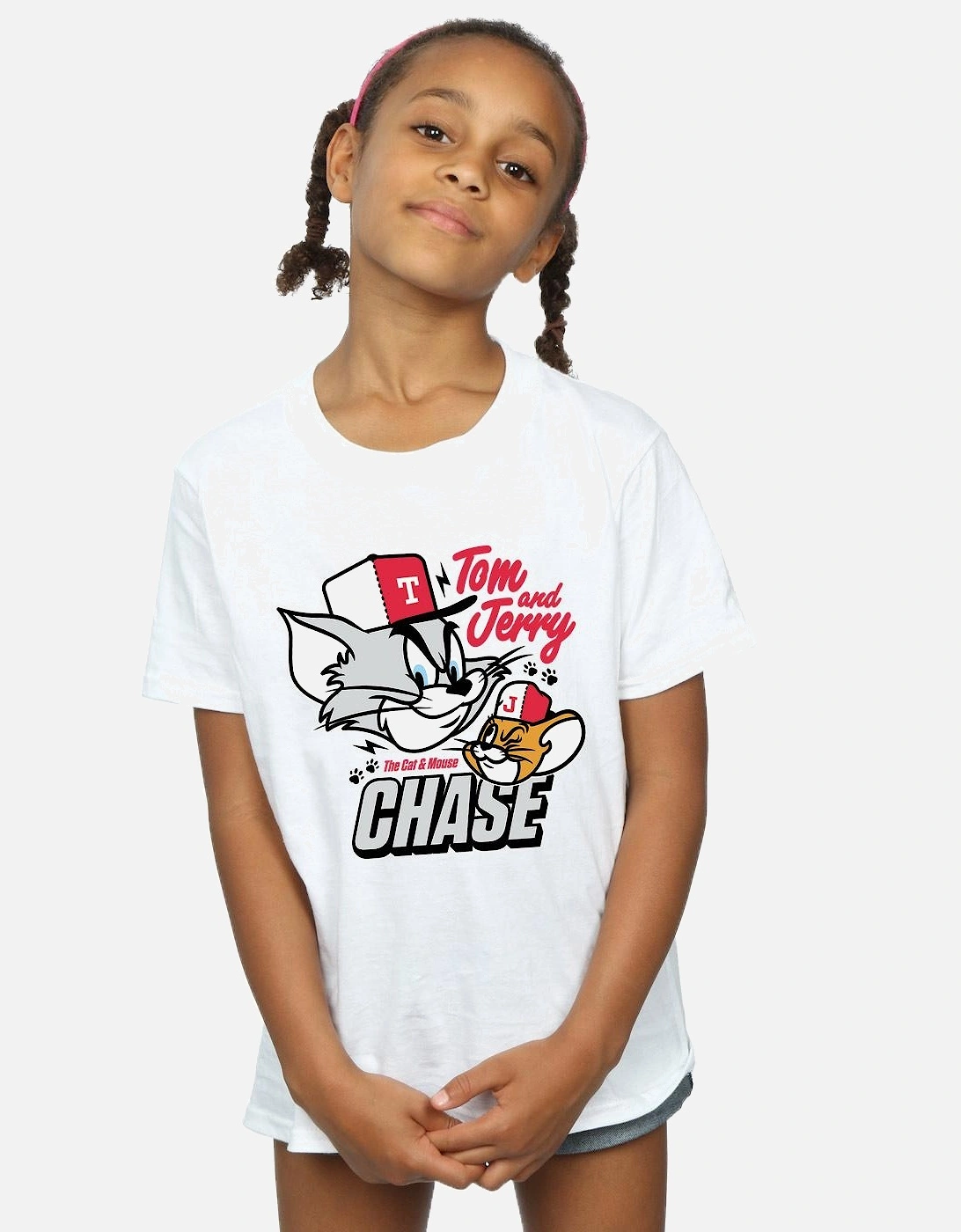 Tom And Jerry Girls Cat & Mouse Chase Cotton T-Shirt, 6 of 5