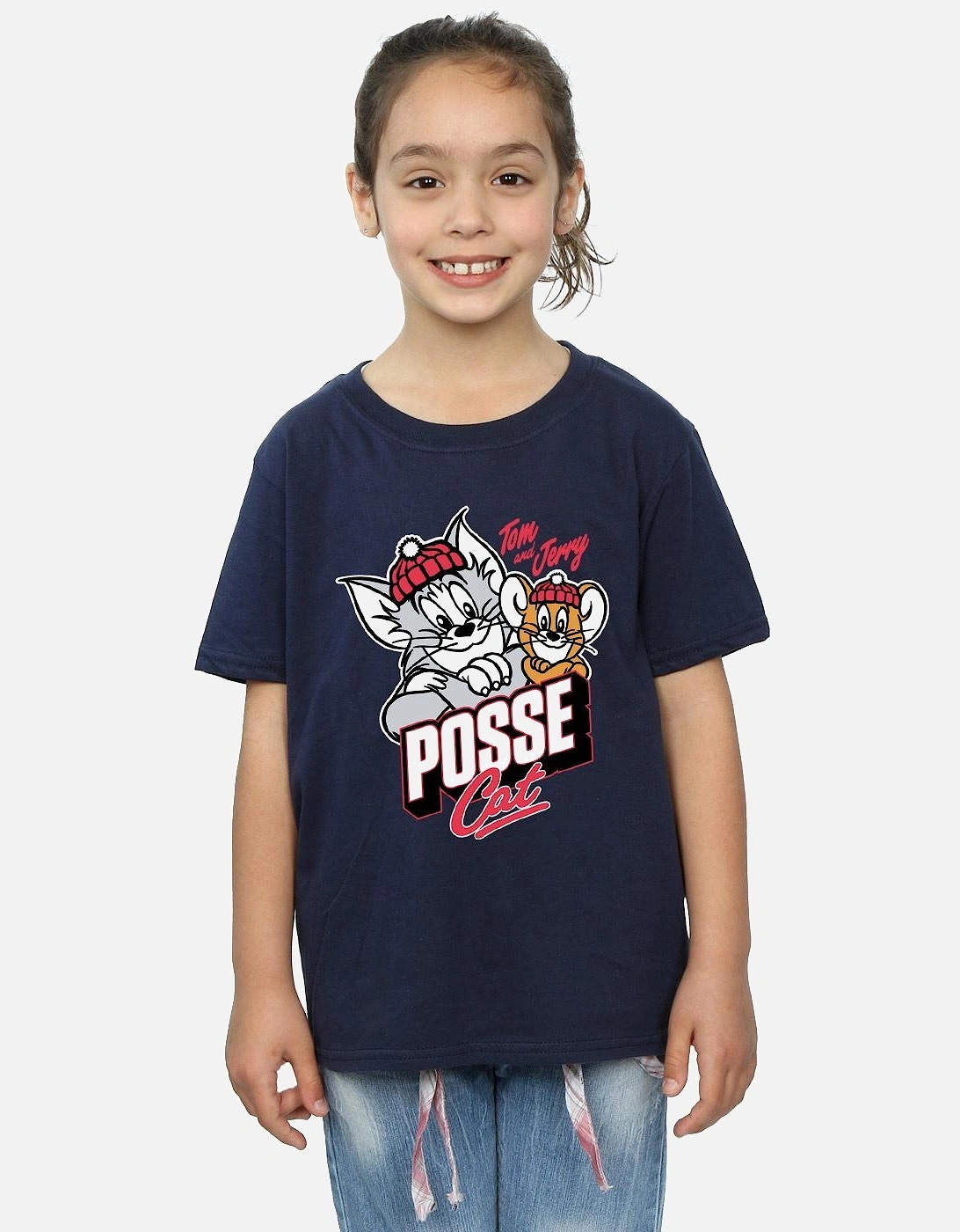 Tom And Jerry Girls Posse Cat Cotton T-Shirt
