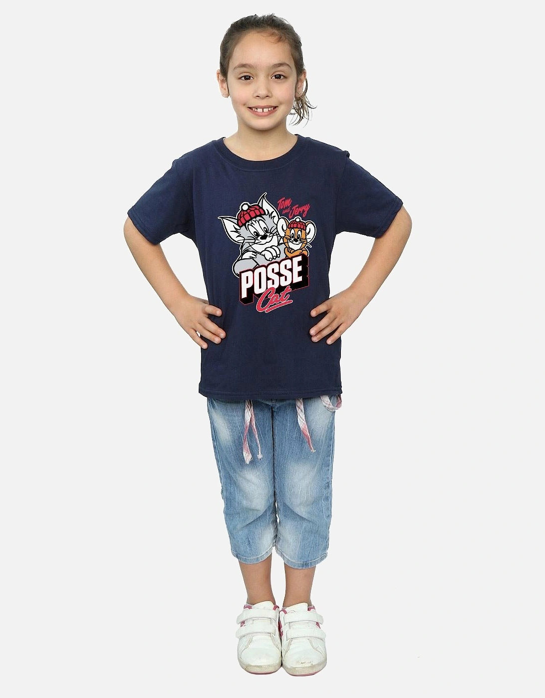 Tom And Jerry Girls Posse Cat Cotton T-Shirt