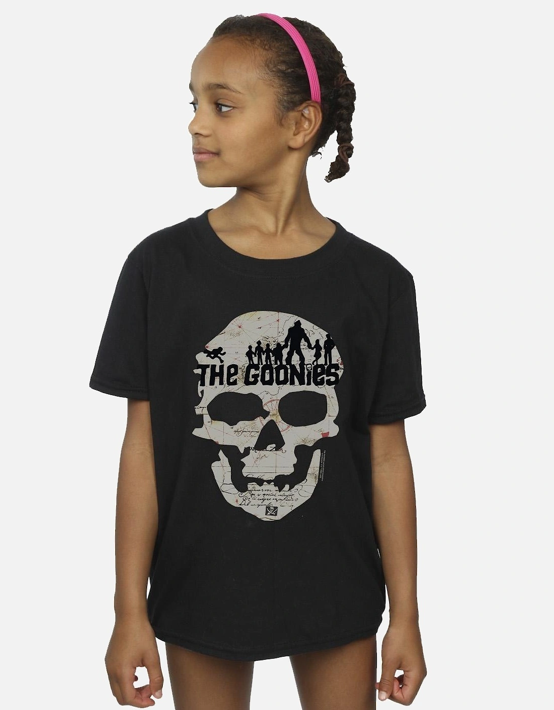 Girls Map Skull Cotton T-Shirt