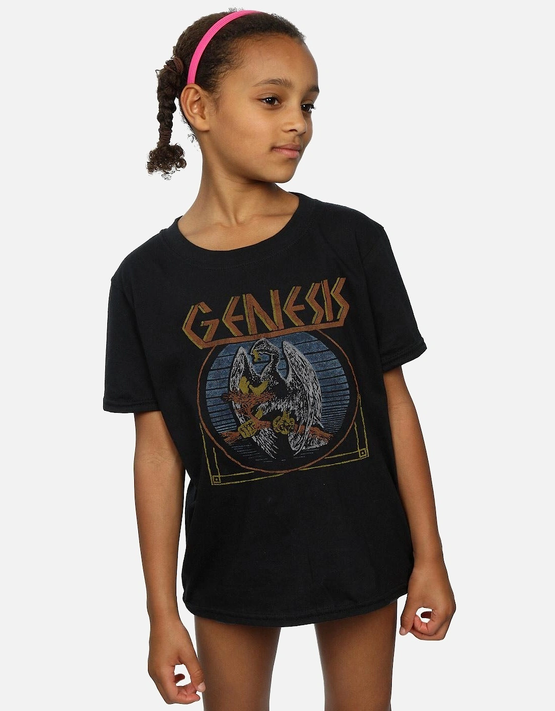 Girls Distressed Eagle Cotton T-Shirt