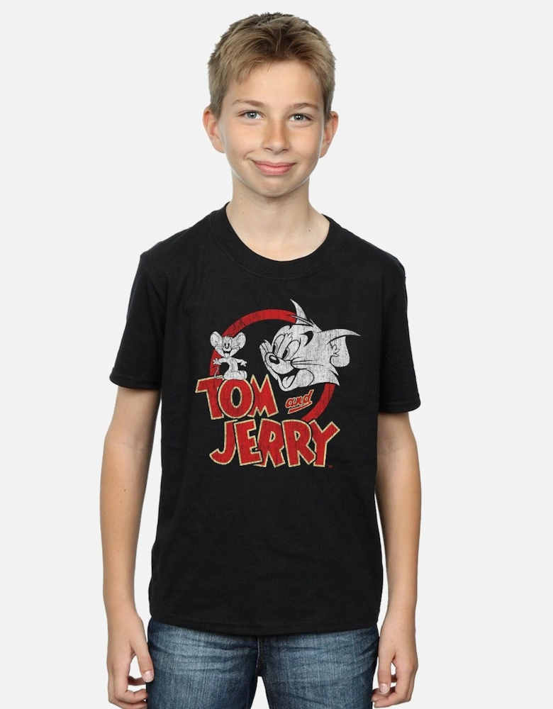 Tom And Jerry Boys Distressed Logo T-Shirt