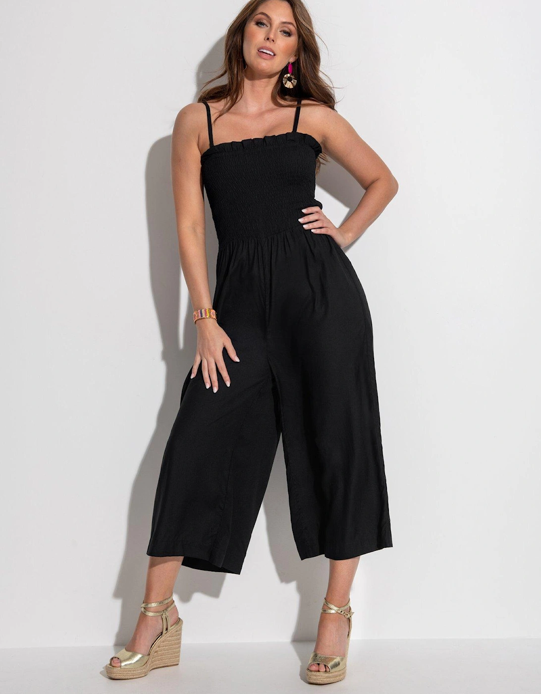 Pour Moi Strapless Shirred Bodice Crop Leg Beach Jumpsuit, 2 of 1