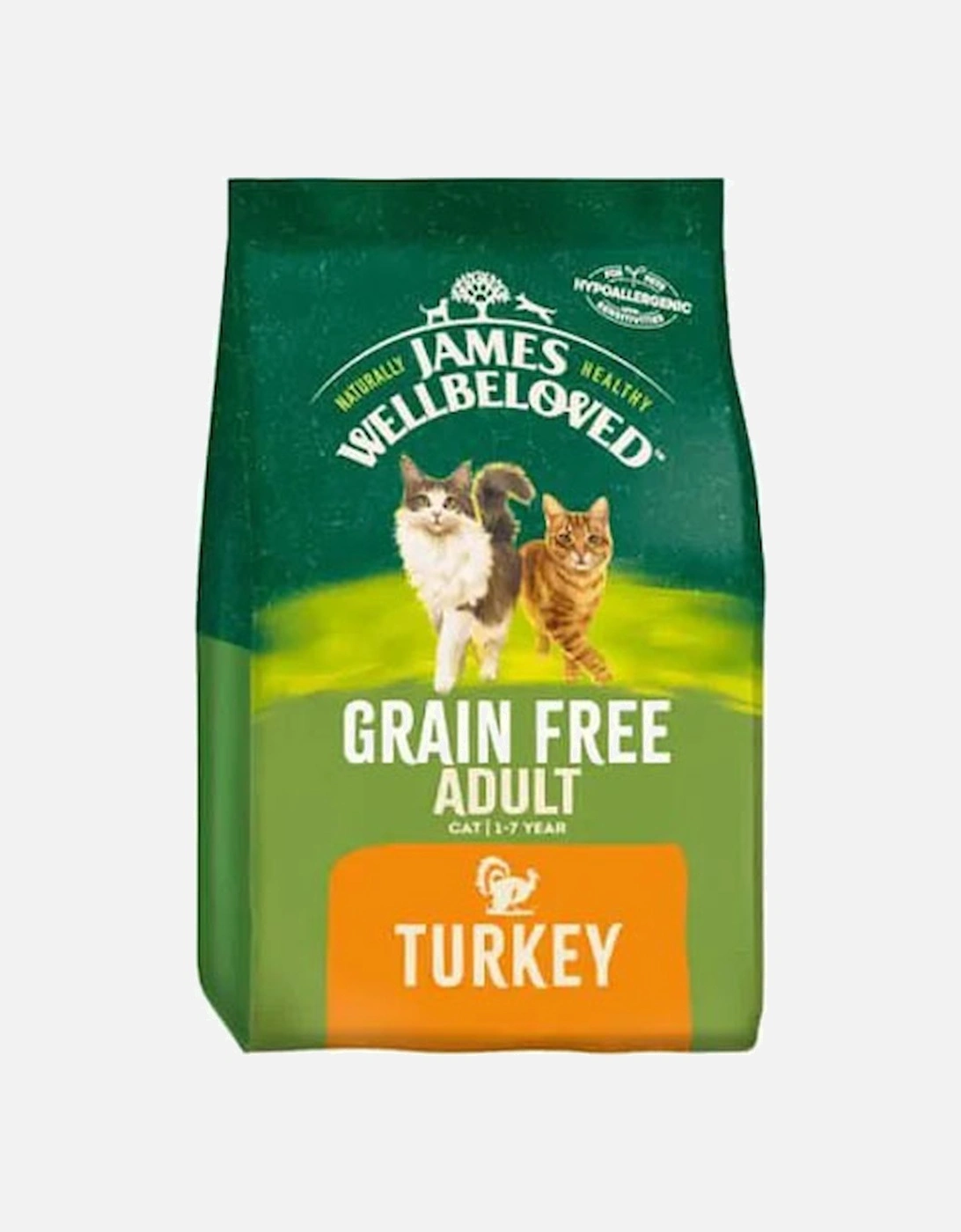 Grain Free Adult Dry Cat Food Turkey 1.5Kg, 9 of 8