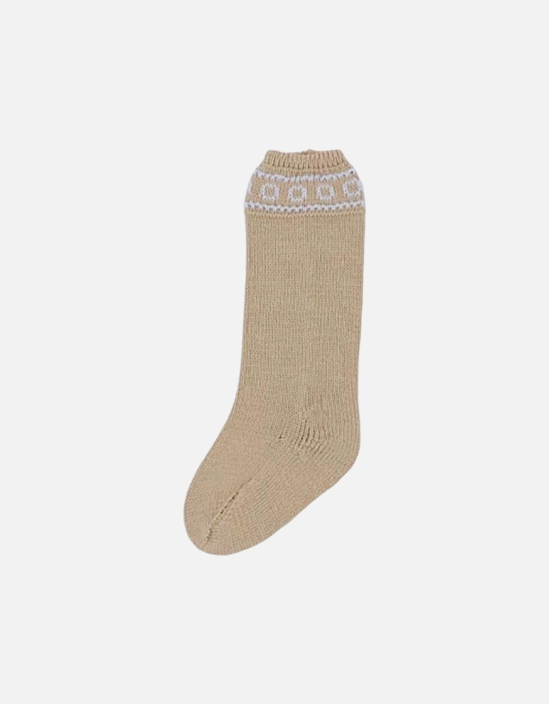 Camel Knit Knee Socks