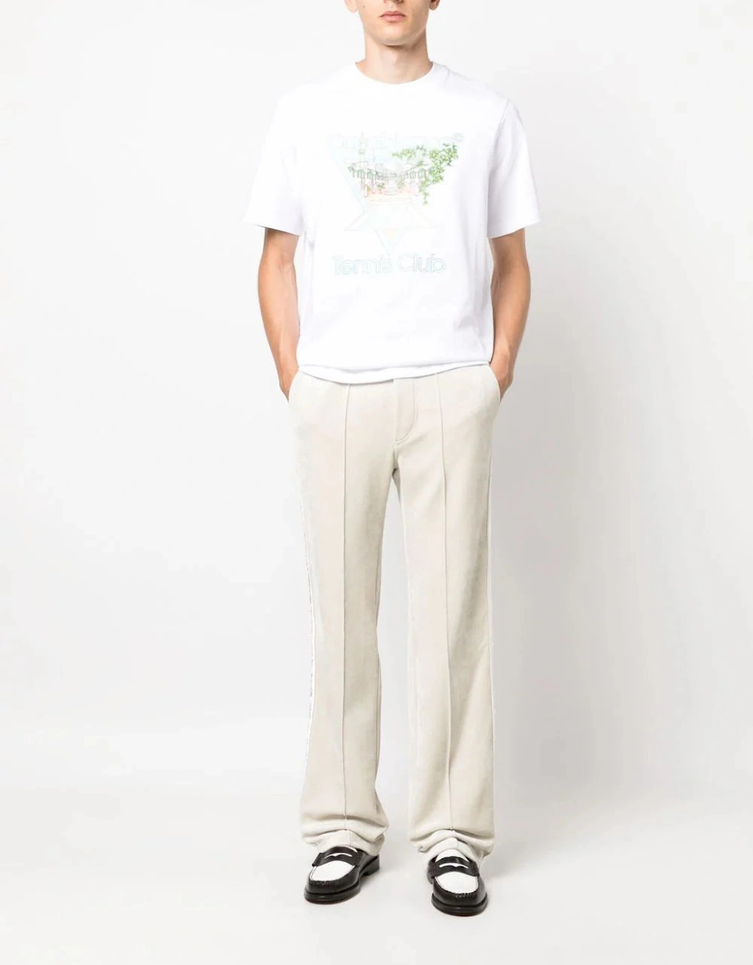 Tennis Club Pastelle Print T-Shirt in White