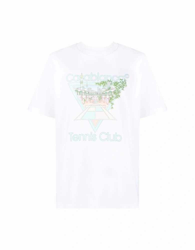 Tennis Club Pastelle Print T-Shirt in White