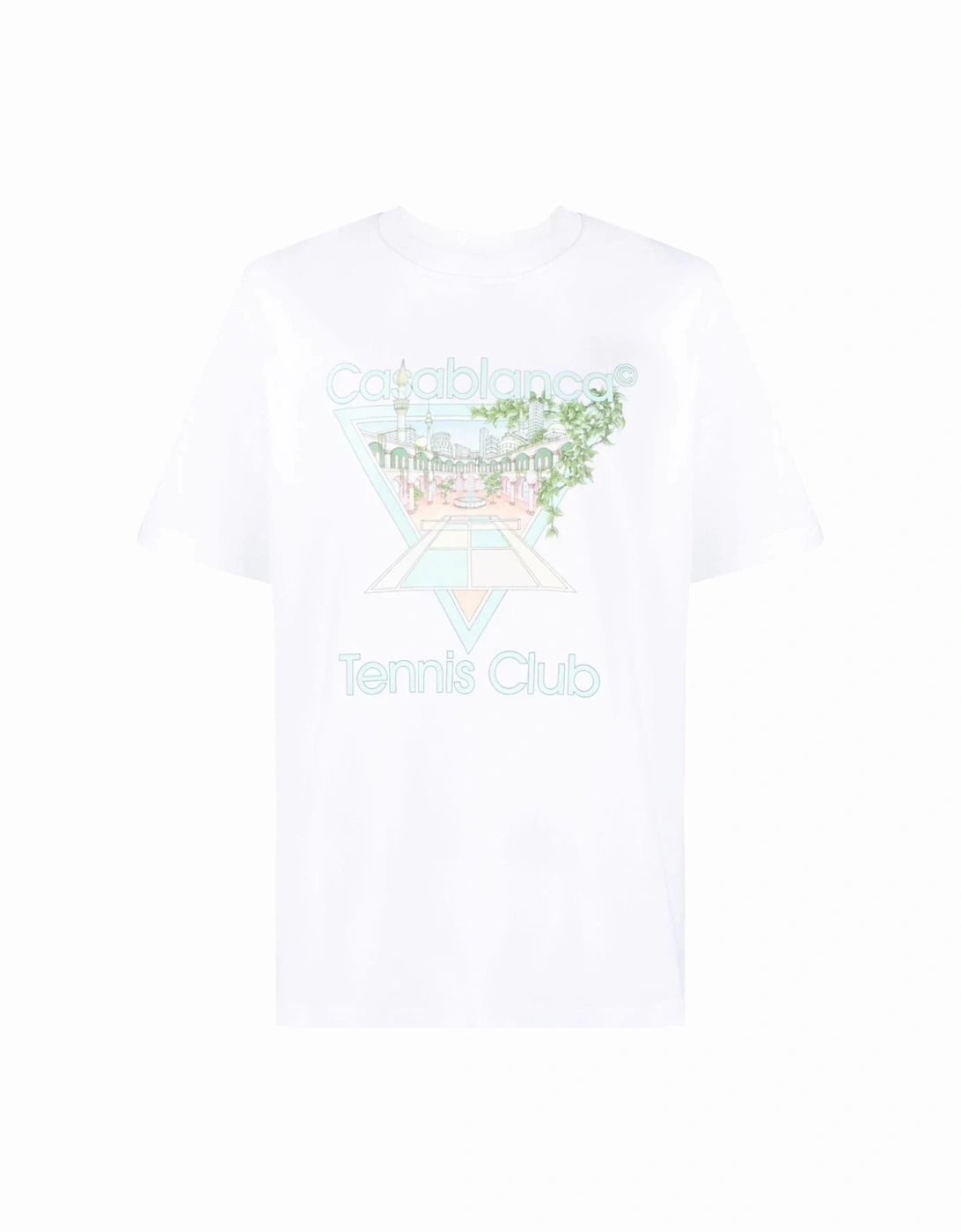 Tennis Club Pastelle Print T-Shirt in White, 6 of 5