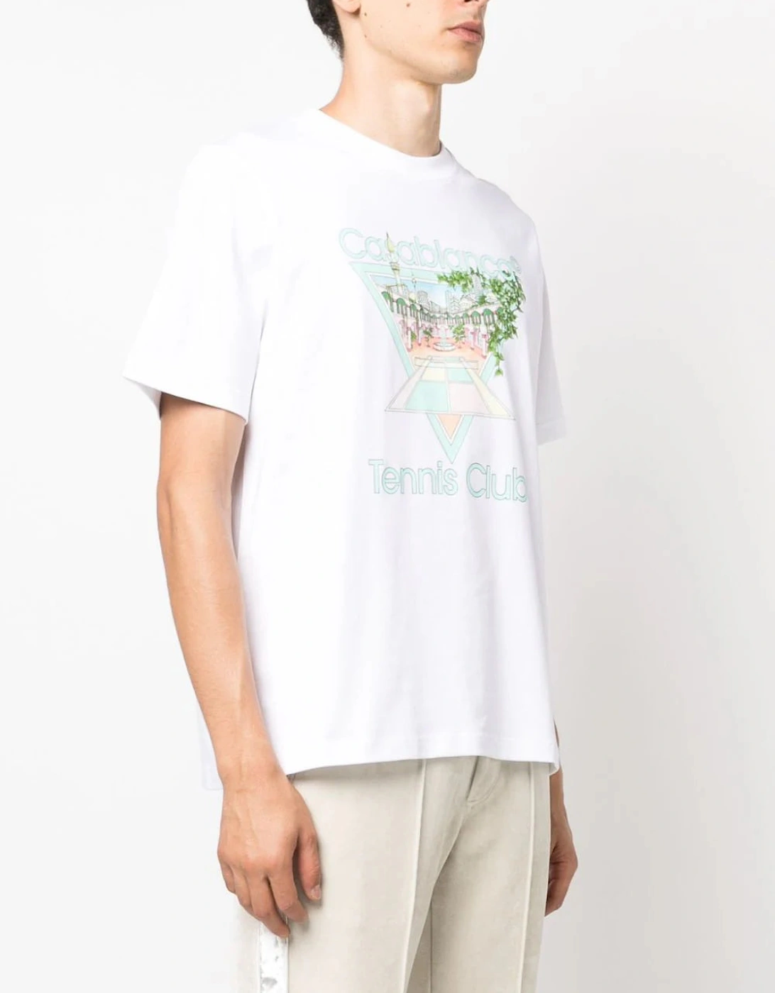 Tennis Club Pastelle Print T-Shirt in White