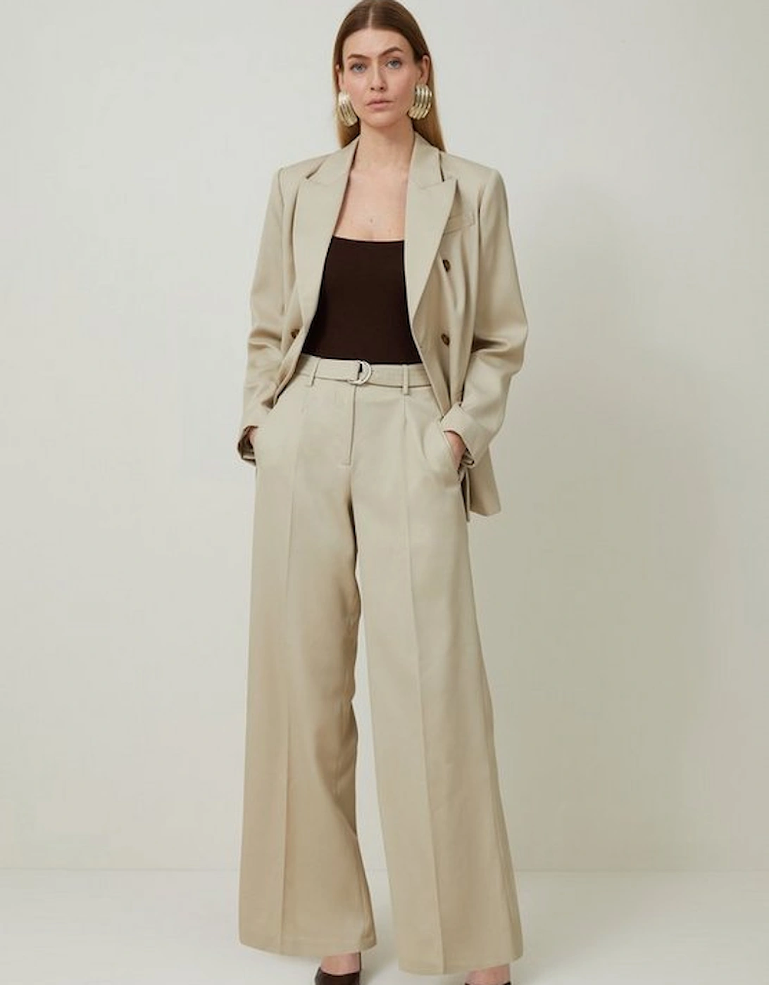 Tailored Wool Blend Straight Leg Trousers, 5 of 4