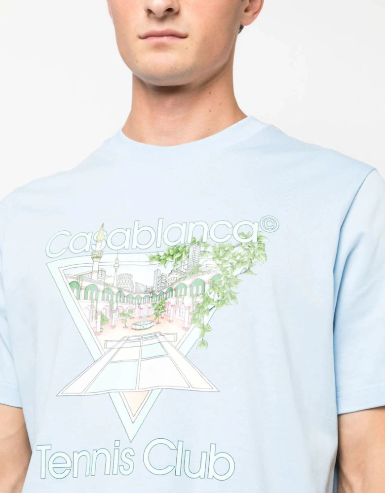 Tennis Club Pastelle Print in Ice Blue