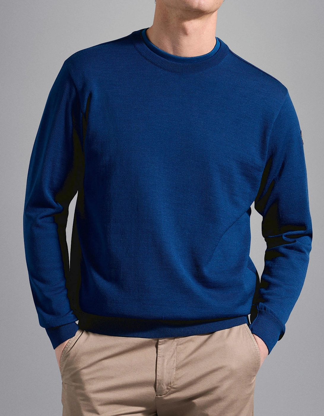 Merino Wool Crewneck Sweater Blue