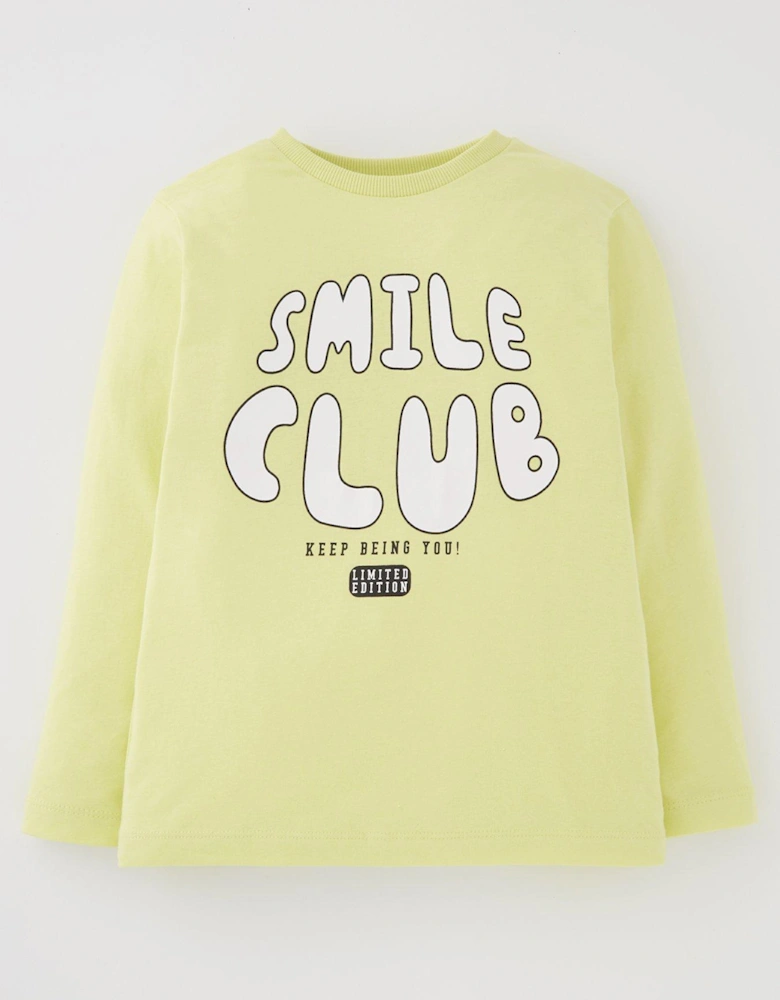 Boys Smile Club Long Sleeve T-Shirt - Green