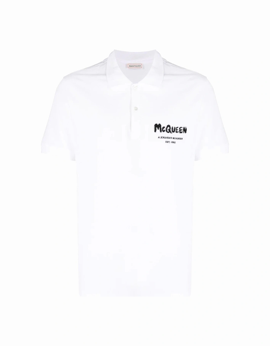 Graffiti Embroidered Logo Polo Shirt in White, 6 of 5