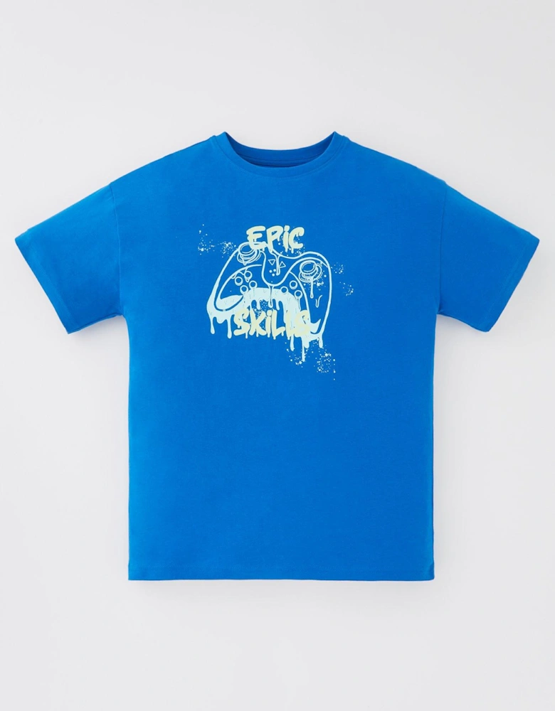Boys Gaming Short Sleeve T-shirt - Blue