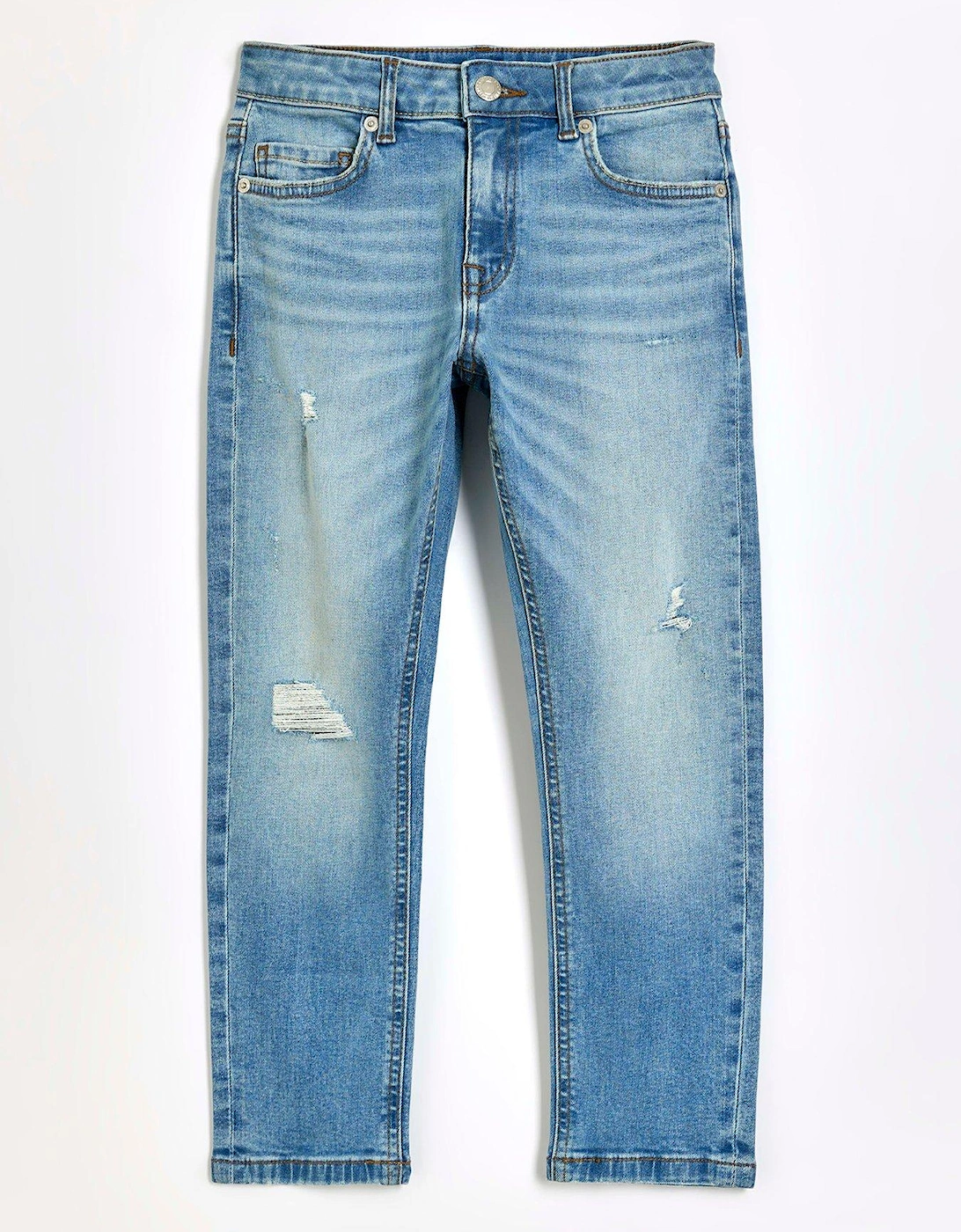 Boys Ripped Slim Fit Jeans - Blue, 5 of 4
