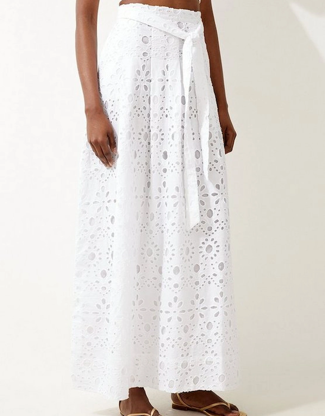 Broderie Woven Maxi Skirt