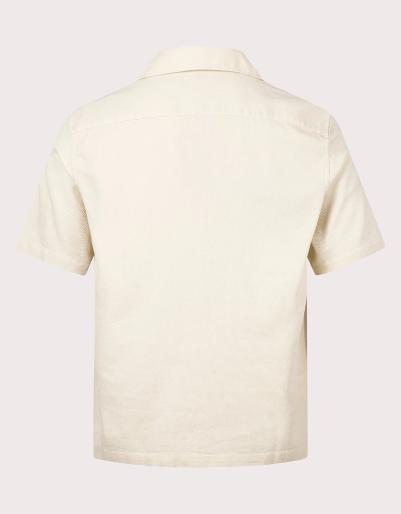 Pique Texture Revere Collar Shirt