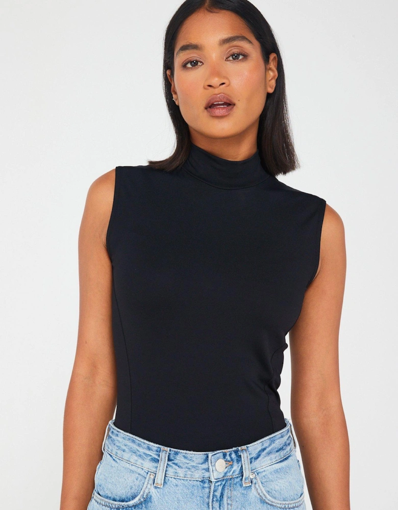 Stretch Jersey Bodysuit - Black