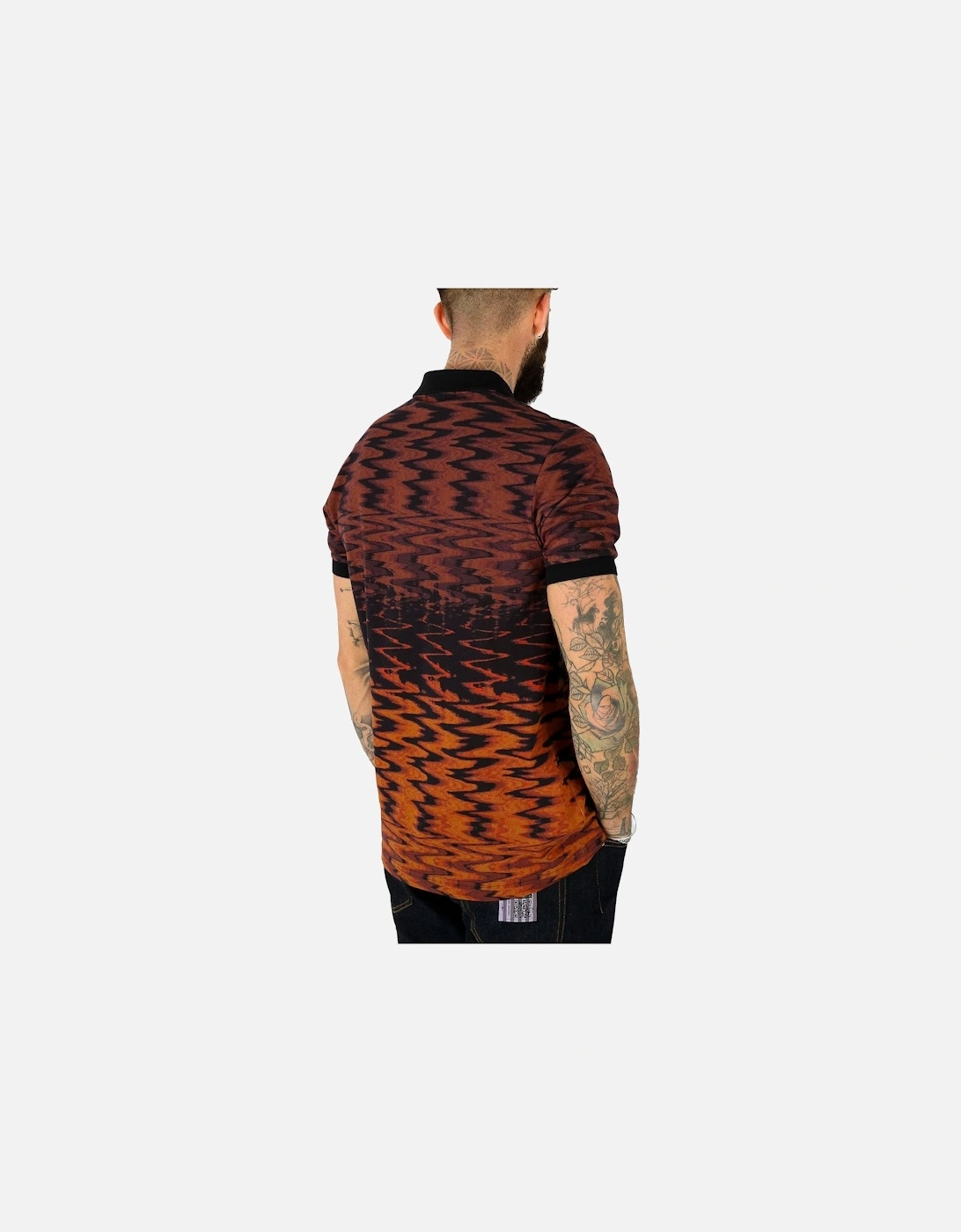 Wave Graphic Black Polo Shirt