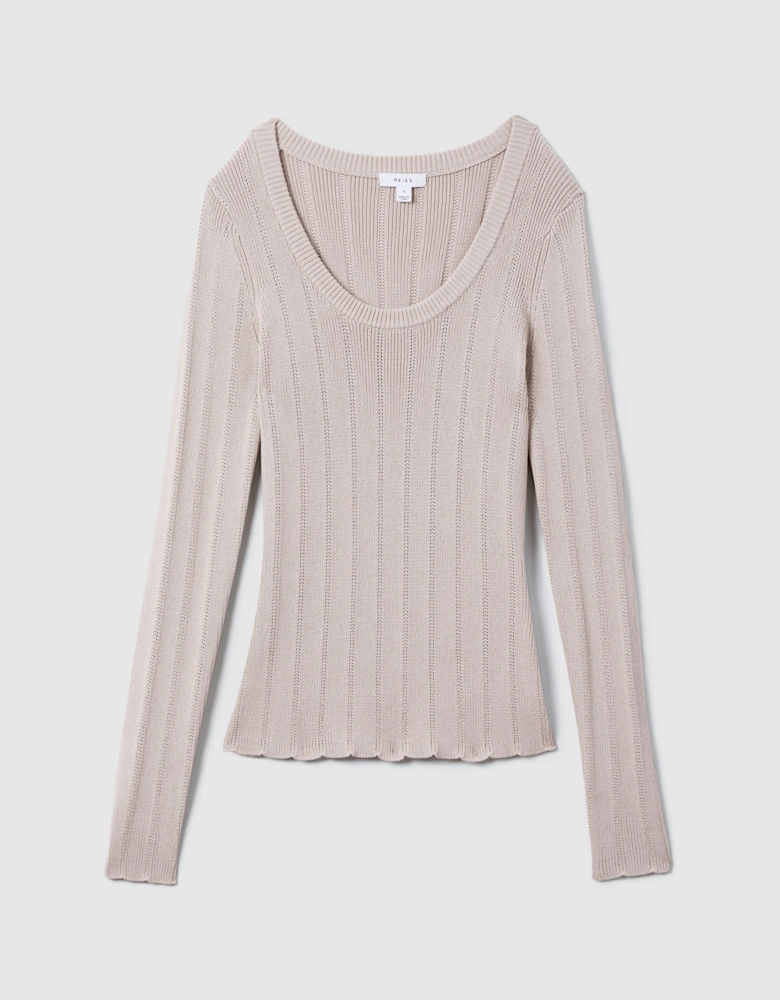 Knitted Scoop Neck Top