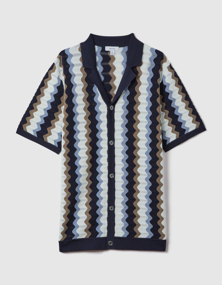 Knitted Cuban Collar Shirt
