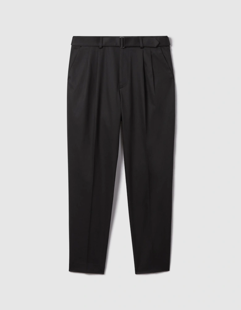 Relaxed Tapered Belted Trousers