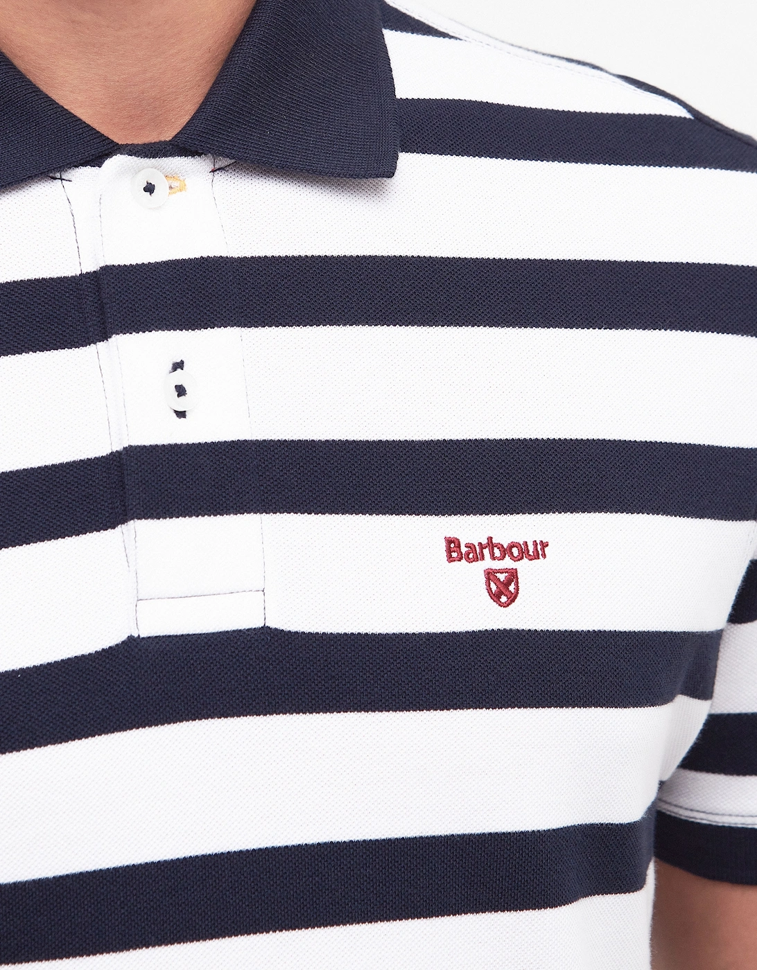 Stripe Sports Polo Navy