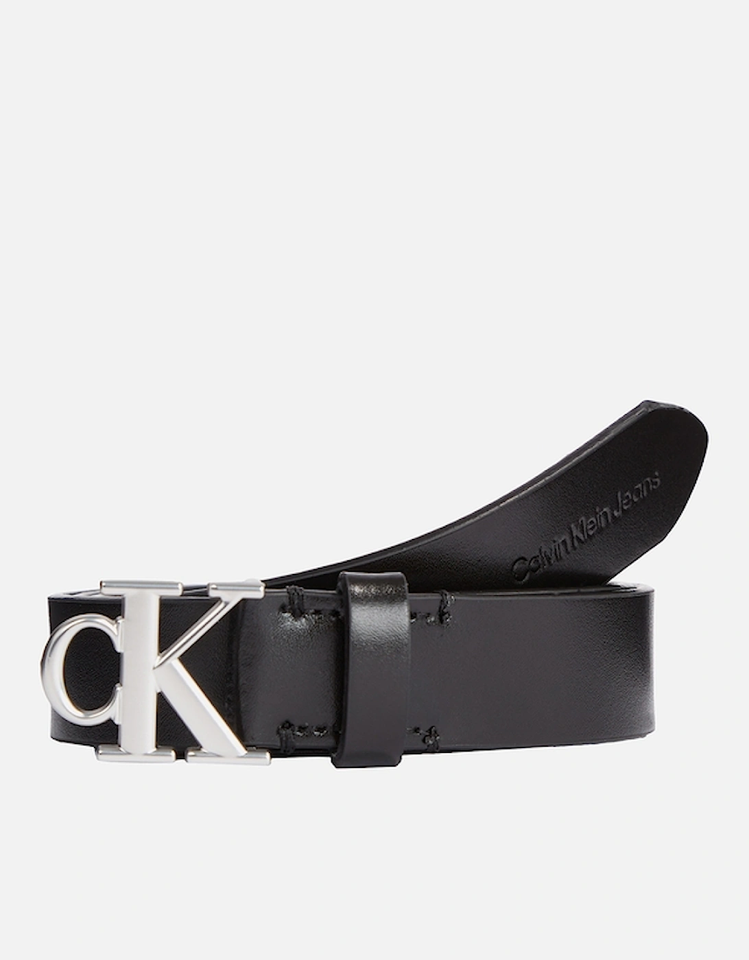 Jeans Round Mono Plaque Leather Belt, 2 of 1