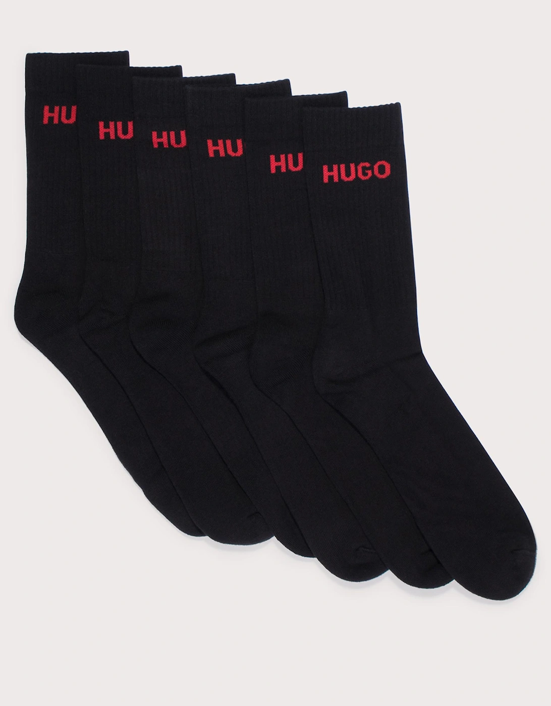 6 Pack Rib Logo Socks, 3 of 2