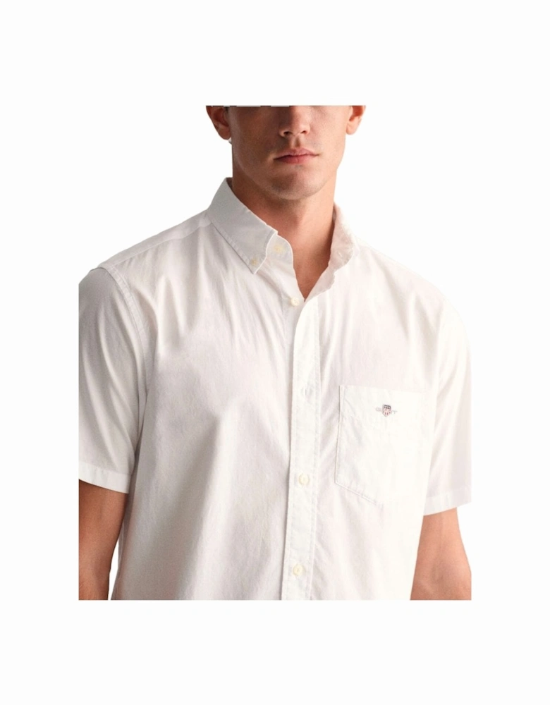 Regular Short Sleeve Poplin Shirt White