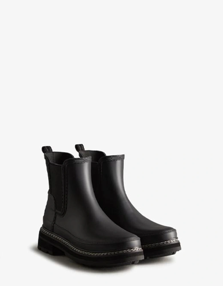 Refined Stitch Detail Chelsea Boots Black