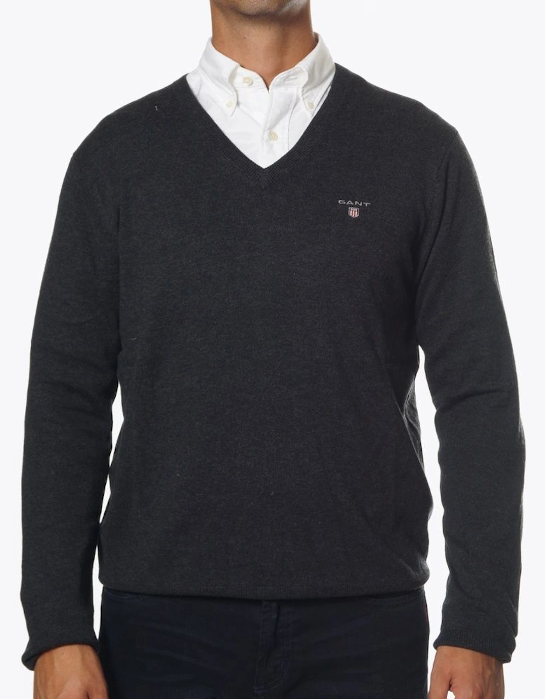 Mens Classic Cotton V-Neck Sweatshirt