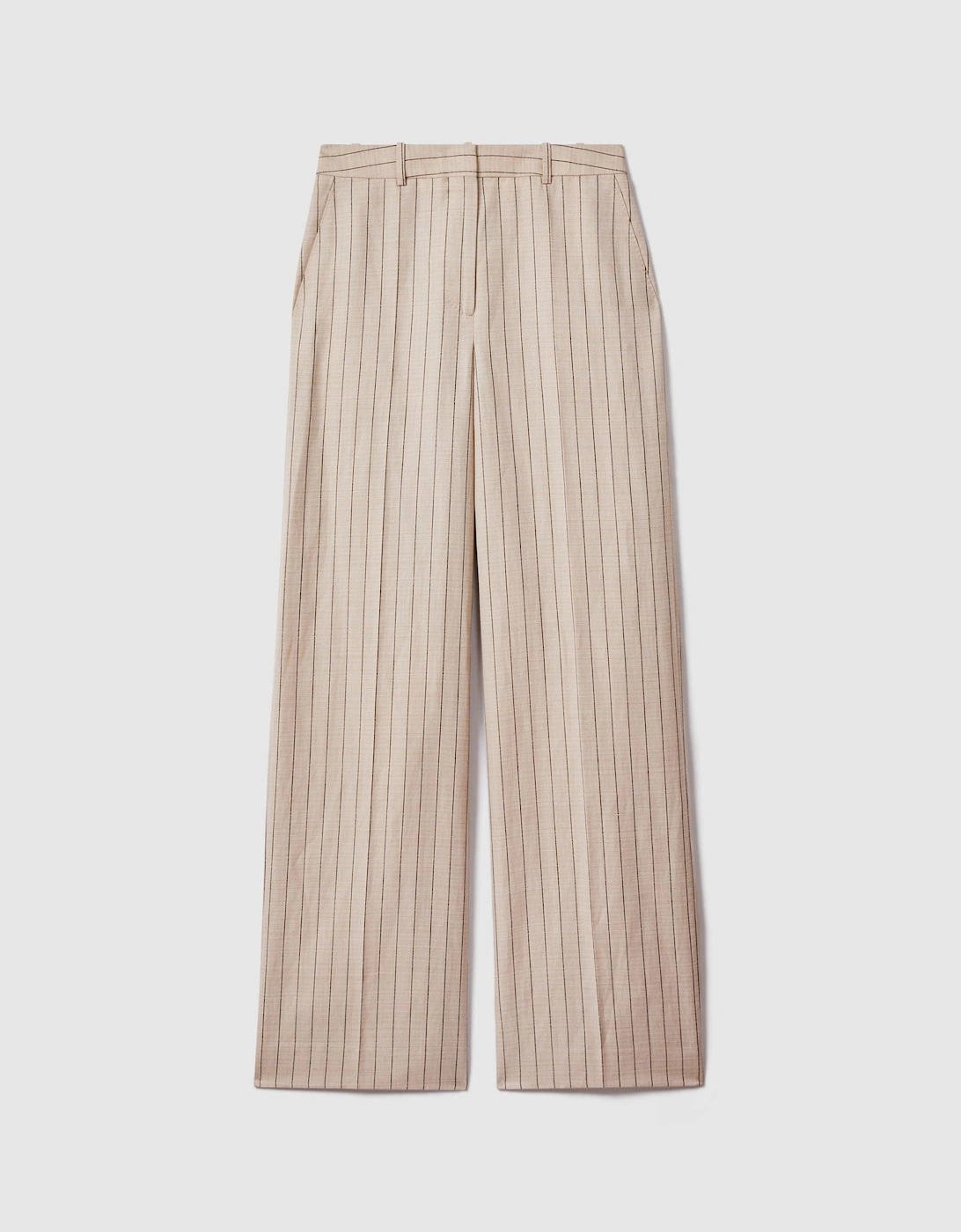 Wool Blend Striped Wide Leg Trousers, 2 of 1