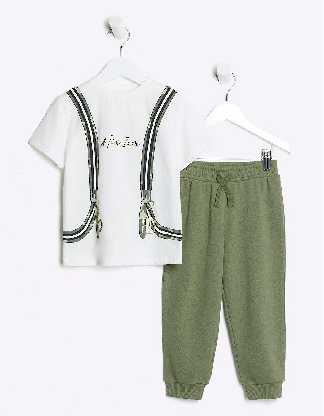 Mini Boys Backpack T-Shirt Set - Khaki, 3 of 2