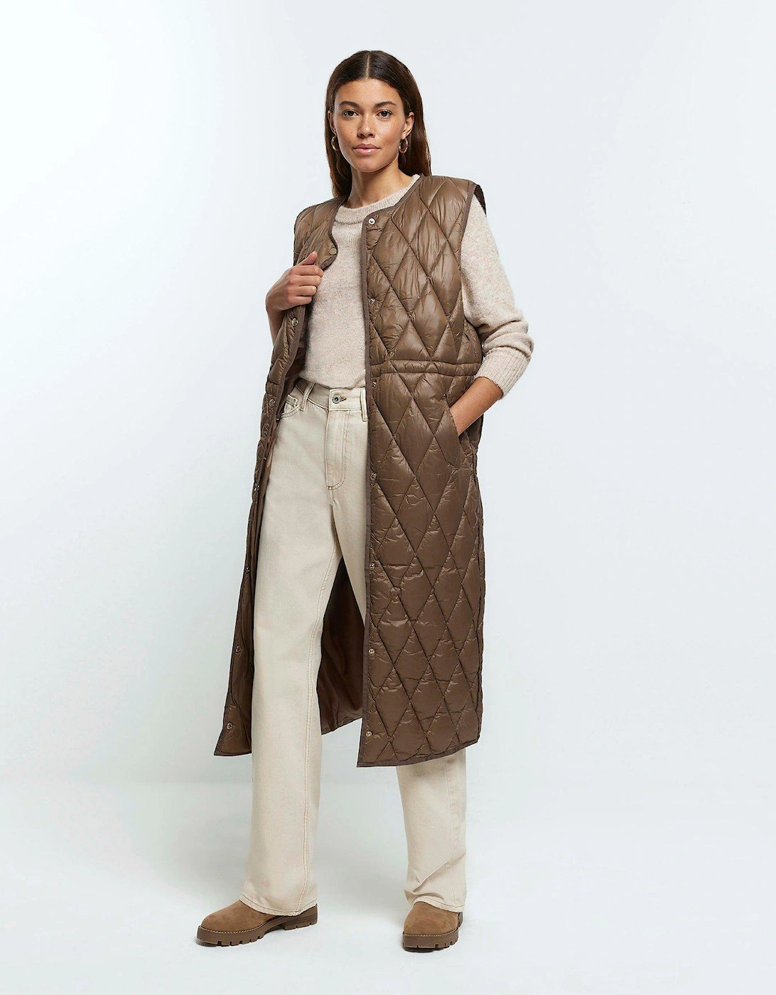 Quilted Gilet - Dark Brown, 3 of 2