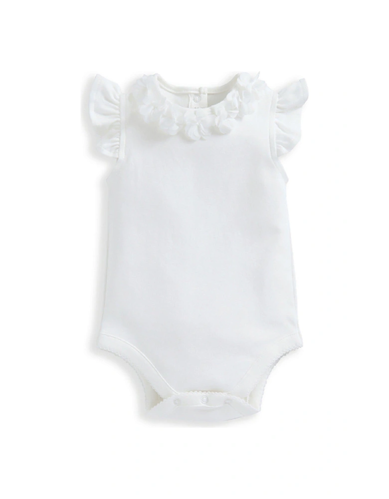 Baby Girls Collar Bodysuit - White
