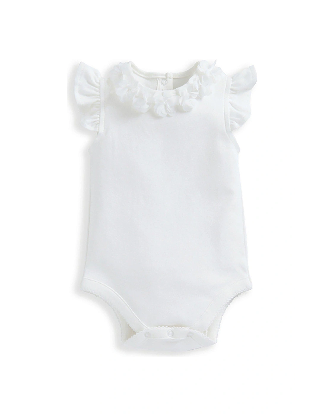 Baby Girls Collar Bodysuit - White, 2 of 1