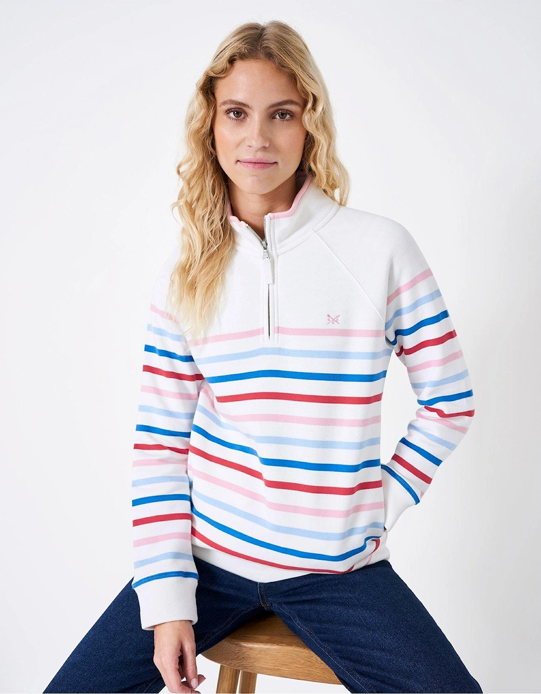 Half Zip Sweatshirt - White, 2 of 1