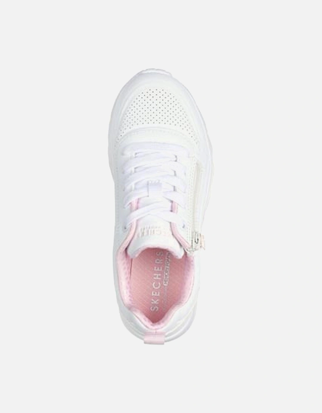 Girl's Uno Lite Easy Zip Lace Up Sneaker White