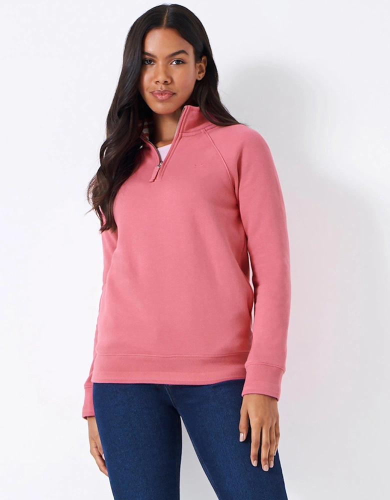 Half Zip Sweatshirt Pink