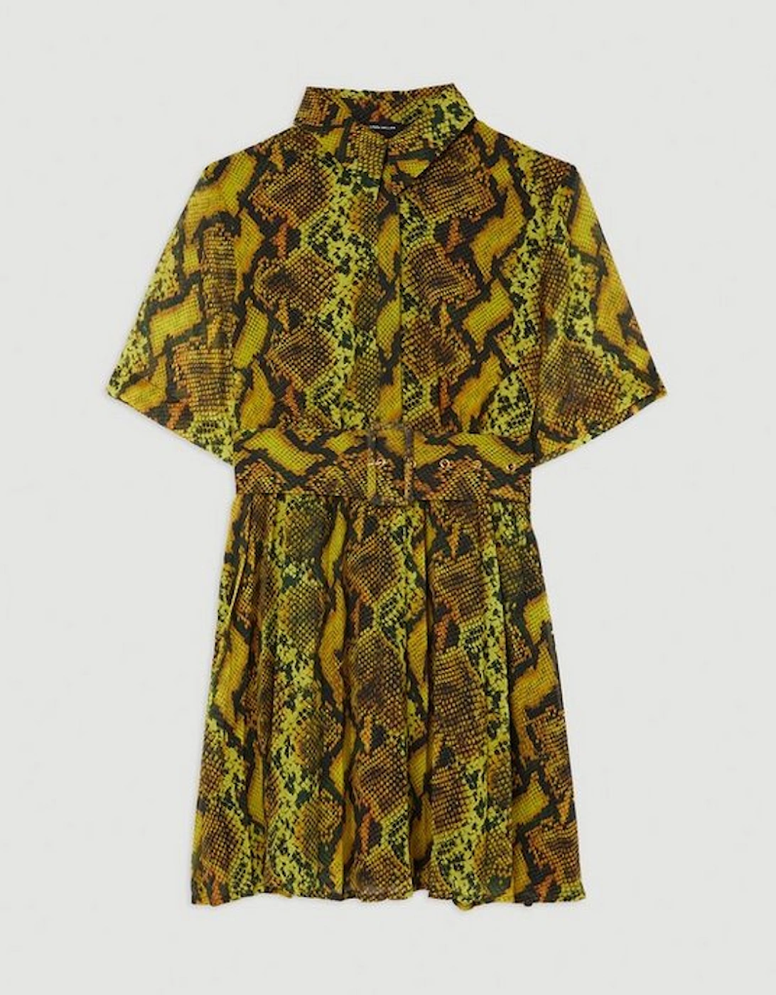 Petite Snake Print Georgette Woven Shirt Mini Dress