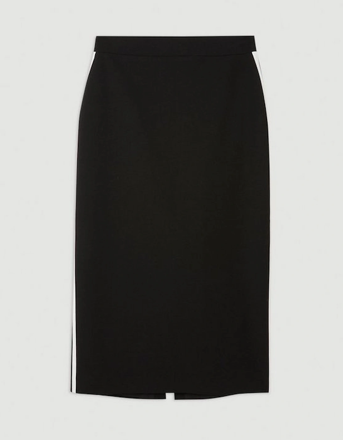 Compact Stretch Contrast Panel Tailored Maxi Pencil Skirt