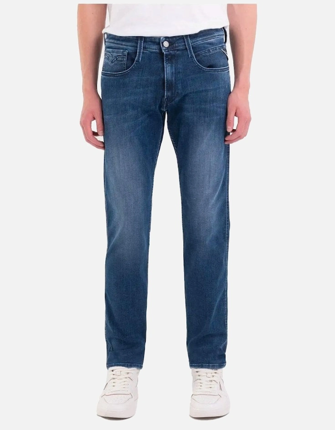 Replay Men's Blue Power Stretch Anbass Jeans Mid - : 36/32 36W 32L