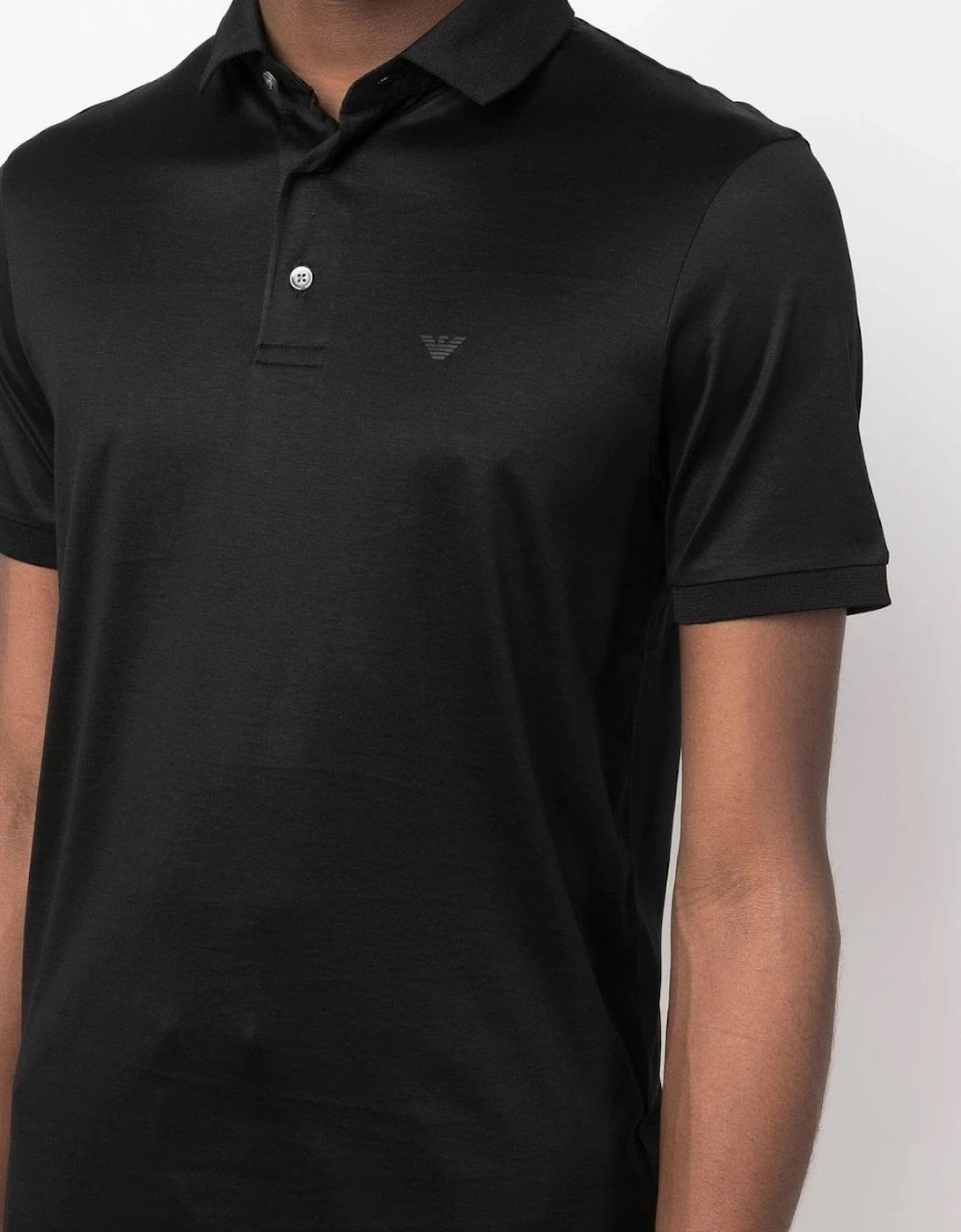 Stretch Cotton Polo Shirt Black